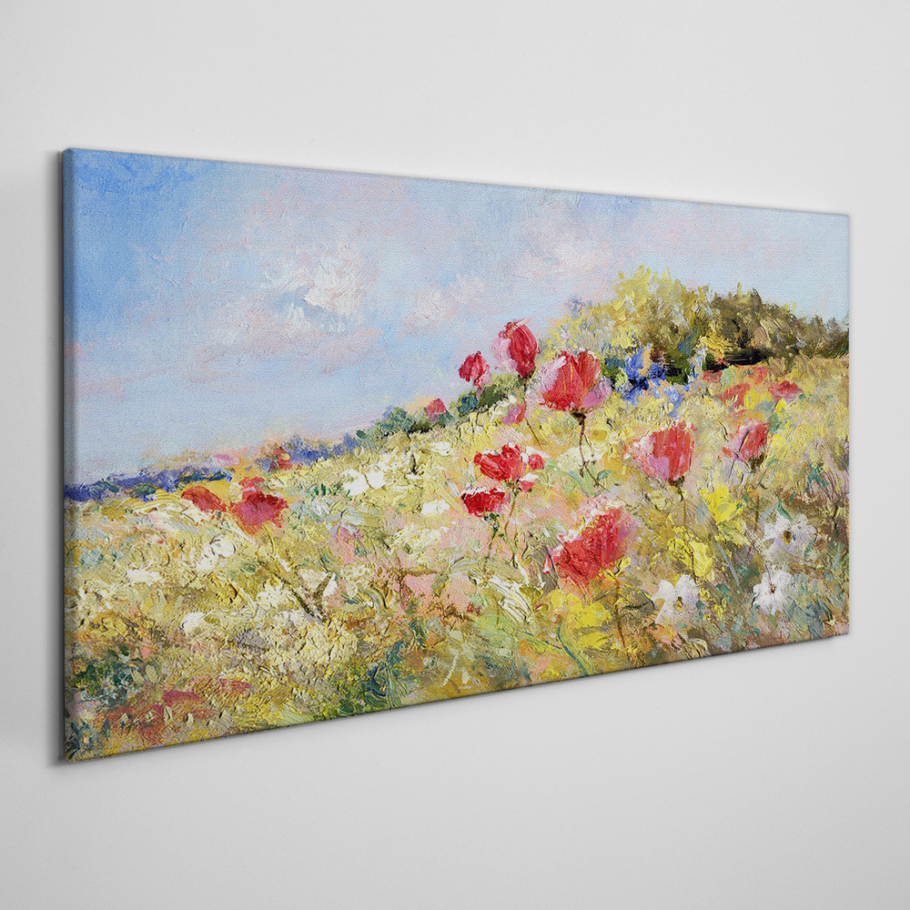 PL Coloray Obraz na Płótnie Abstrakcja kwiaty Krajobraz 120x60cm