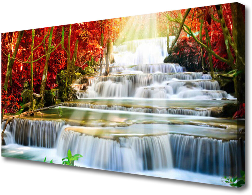 PL Tulup Obraz Canvas Wodospad Natura Las 125x50cm
