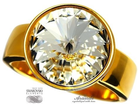 Swarovski Arande piękny pierścionek CRYSTAL PARIS GOLD ZŁOTE SREBRO 4316711758