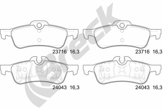 BRECK Zestaw klocków hamulcowych, hamulce tarczowe 23716 00 704 00 23716 00 704 00