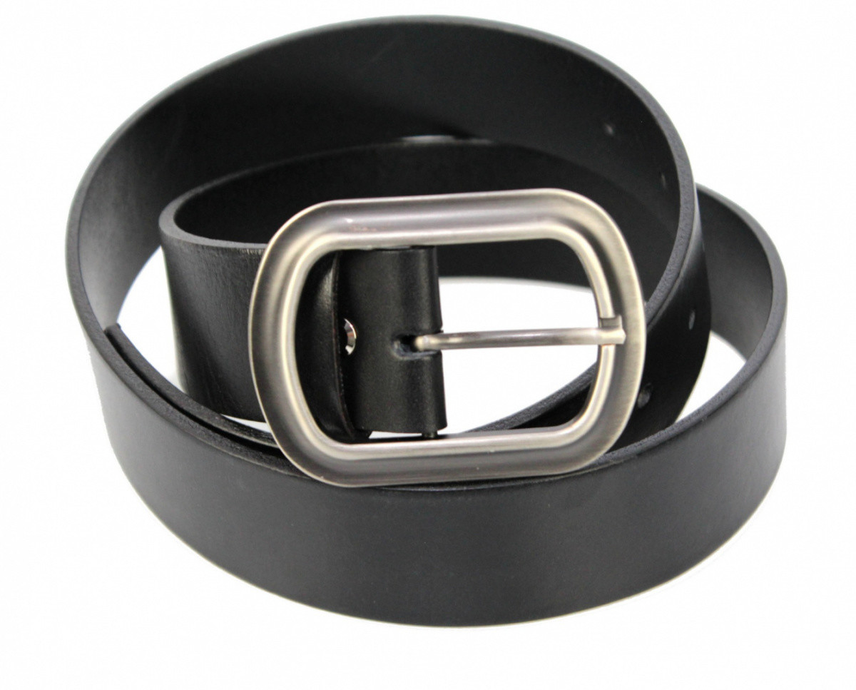 Pas-Max (PL) Pasek Skórzany Damski (PL) Skóra Naturalna EXTRA Gładki 40 mm CZARNY k91