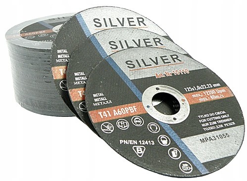 50x Tarcza Do Cięcia Metalu 125 mm x 1,0 Silver