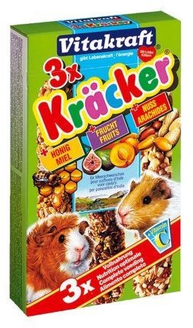 Vitakraft Kracker Mix - kolba miód owoce orzech dla świnki morskiej 3szt.