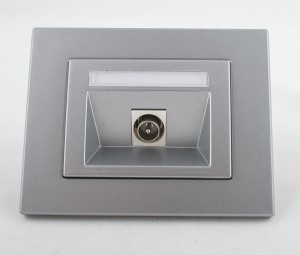 VILMA Gniazdo antenowe pojedyncze typu F srebrne VILMA TVL01-02SR