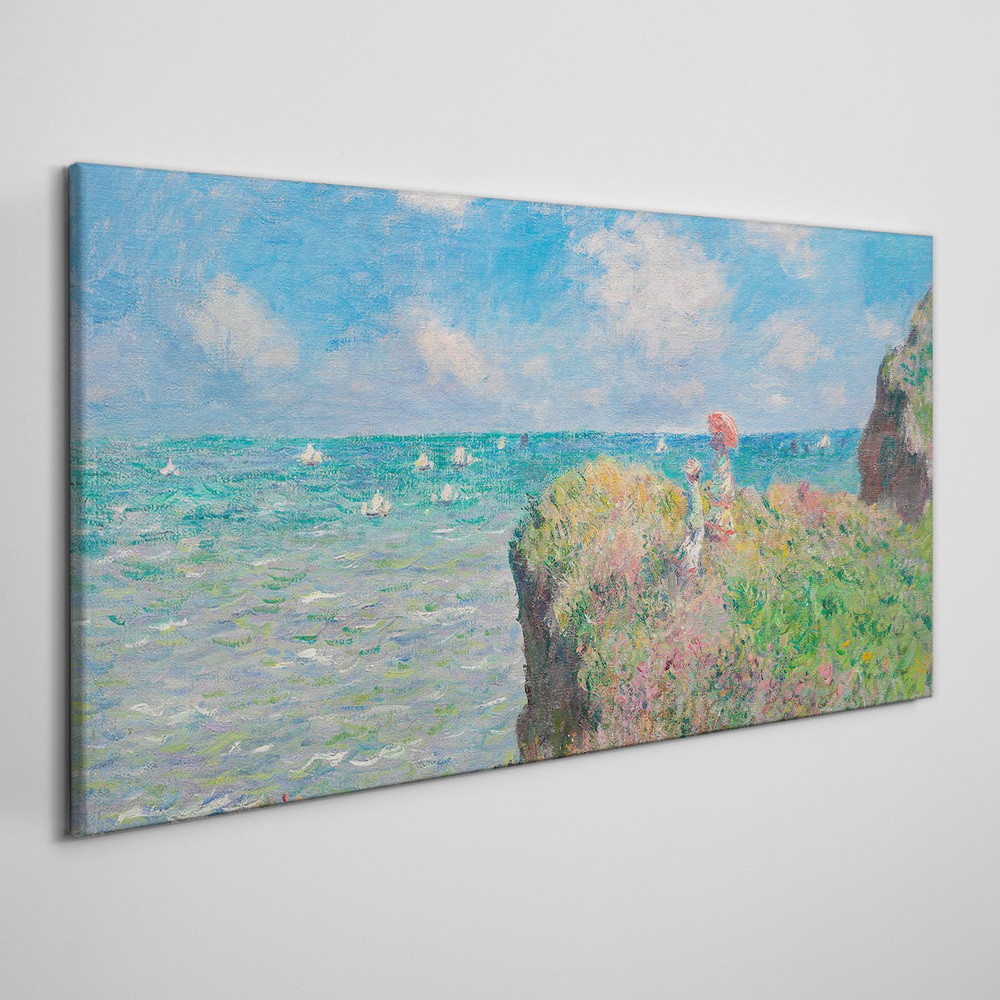 PL Coloray Obraz na Płótnie Obraz Szkło Cliff Walk at Pourville Monet 140x70cm
