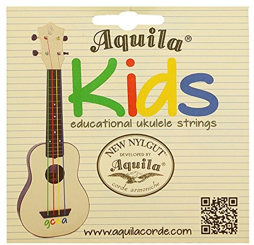 Aquila Strings Aquila KIDS - Multi-Color - struny do ukulele Do wspomagania wczesnej edukacji muzycznej - odpowiednie do ukulele Tenor- sopran i Concert - super nylonGut Material - GCEA nastrojowe Aquila Kids