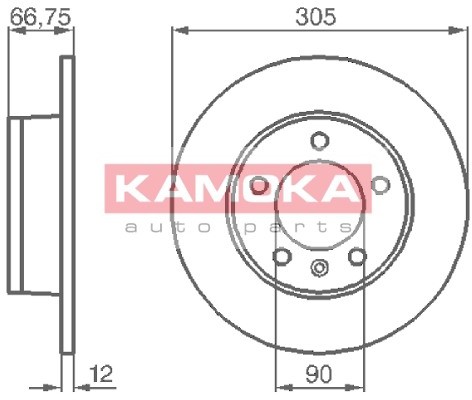 KAMOKA Tarcza hamulcowa 1032544