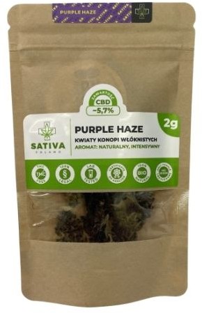 Kwiaty konopi Purple Haze 5,7% CBD - 2g