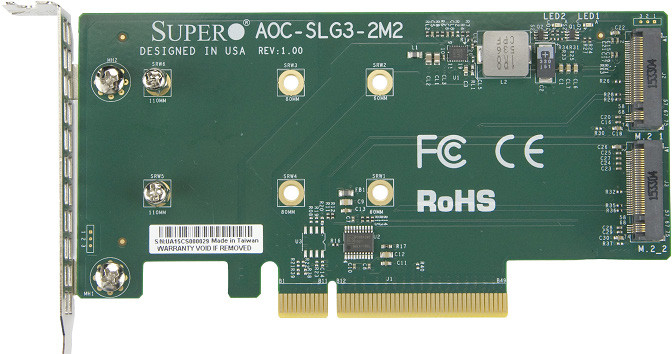 Supermicro AOC-SLG3-2M2 adapter Wewnętrzny M.2 AOC-SLG3-2M2-O