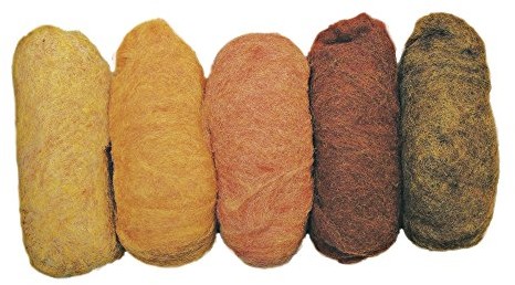 RAYHER HOBBY Rayher 5363600 czystej żywej wełny, odcienie melanż, z włókniny, 5 kolorów 20 G, żółty 5363600