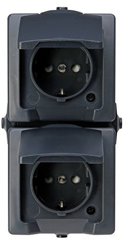 LEDart Podwójne elektryczne Kopp Nautic 136902009 z osłoną oraz zwiększonym zabezpieczeniem przed dotknięciem, do pomieszczeń wilgotnych.