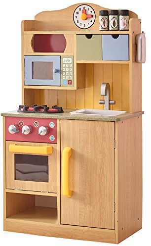 Teamson TD-11708A - Little Chef Burlywood Kitchen with Accessories