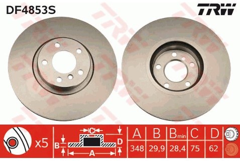 TRW Tarcza hamulcowa DF4853S