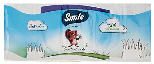 Smile chusteczki higieniczne, 100% czysta celuloza, 3-warstwowe 1 opakowanie 10 opakowań