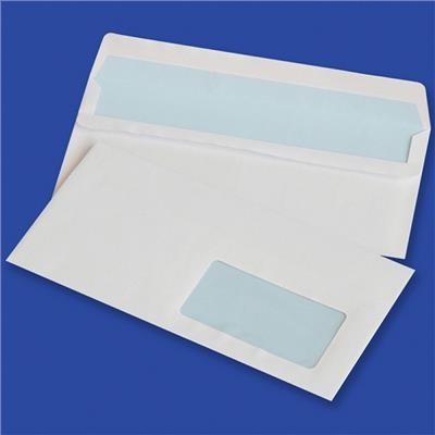 OFFICE PRODUCTS Koperty samoklejące OFFICE PRODUCTS, DL, 110x220mm, 75gsm, 1000szt., z okienkiem prawym 45x90mm, białe 15203229-14