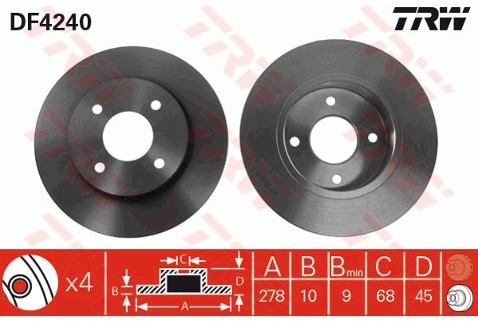 TRW Tarcza hamulcowa DF4240