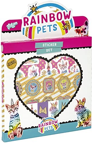 Totum Zestaw naklejek Rainbow Pets słodkie naklejki z motywem tęczy, prezent dla dzieci 079106