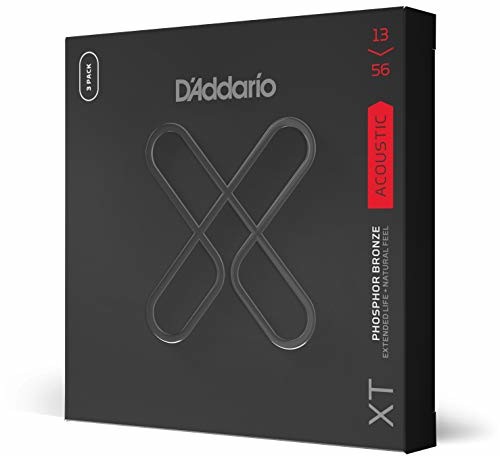 DAddario XTAPB1356, XT akustyczny brąz fosforowy, średni, 13-56, 3 zestawy XTAPB1356-3P