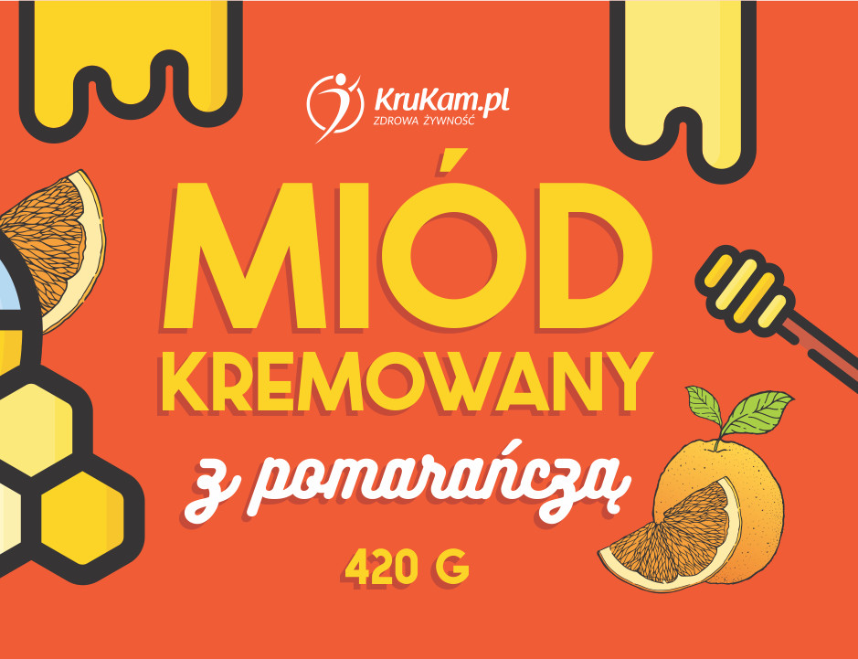 KruKam Miód kremowany z pomarańczą 420g