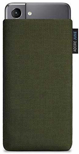 Adore June Classic oliwkowo-zielony pokrowiec kompatybilny z Galaxy S21 pokrowiec na telefon komórkowy z wytrzymałego materiału Cordura z efektem czyszczenia wyświetlacza, Made in Europe AJ1938-SG