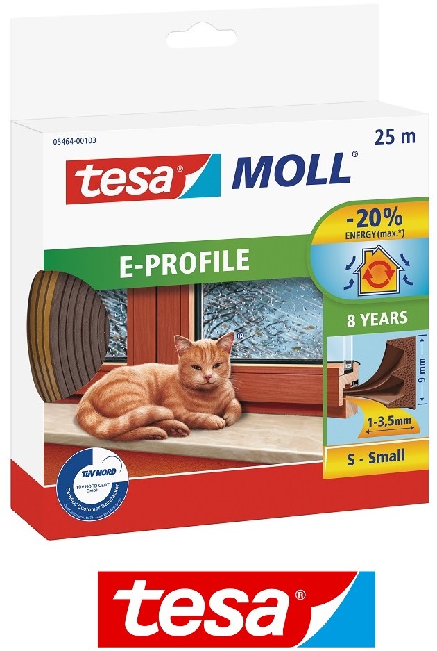 Tesa Uszczelka gumowa do okien drewnianych E 25m