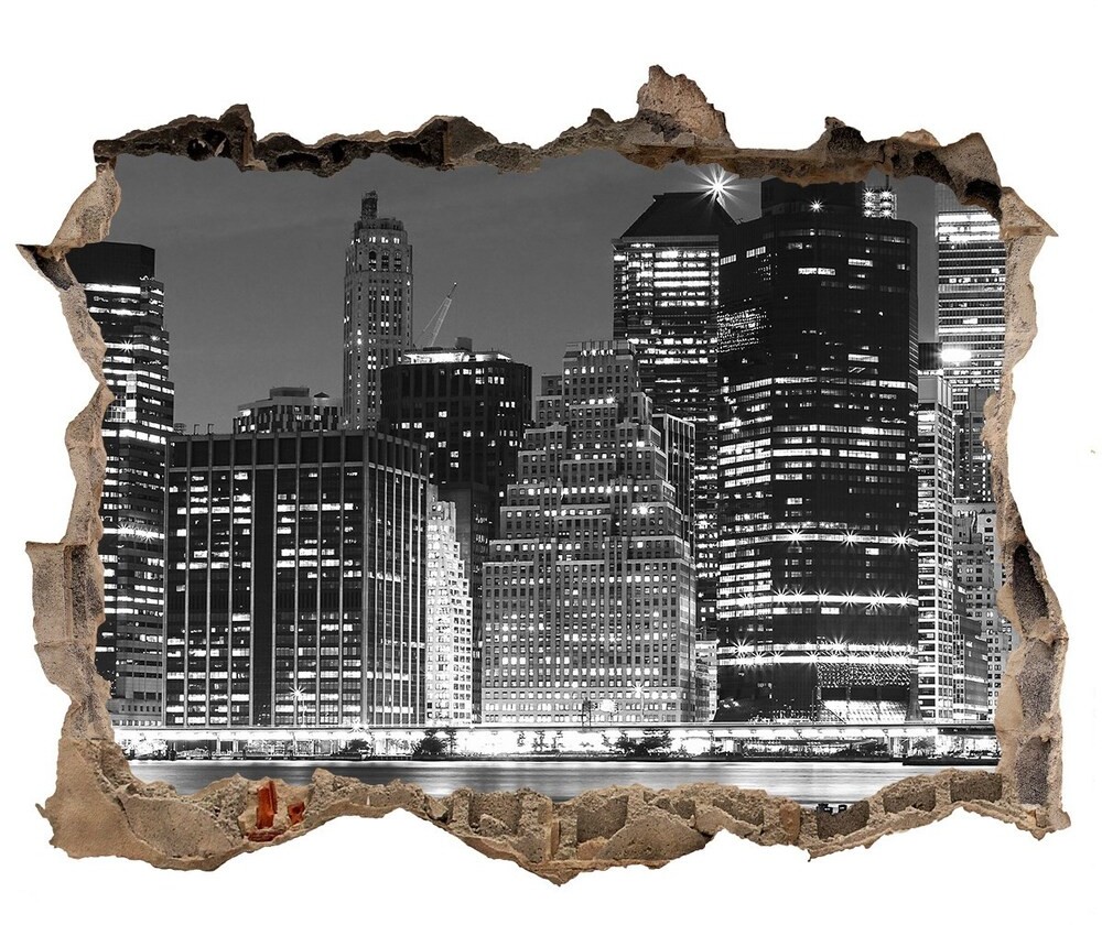 Wallmuralia.pl Dziura 3d foto tapeta naklejka Pies i kot