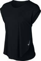 Nike W NK City Sleek Top Ss czarny/odblaskowy srebrny, rozmiar: S