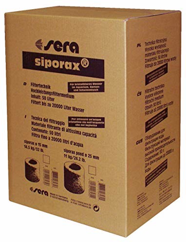 Sera sera Professional siporax (15 mm) - biologicznie oczyszczający wysokiej jakości środek filtrujący w kształcie pierścienia do akwarium, 50 l