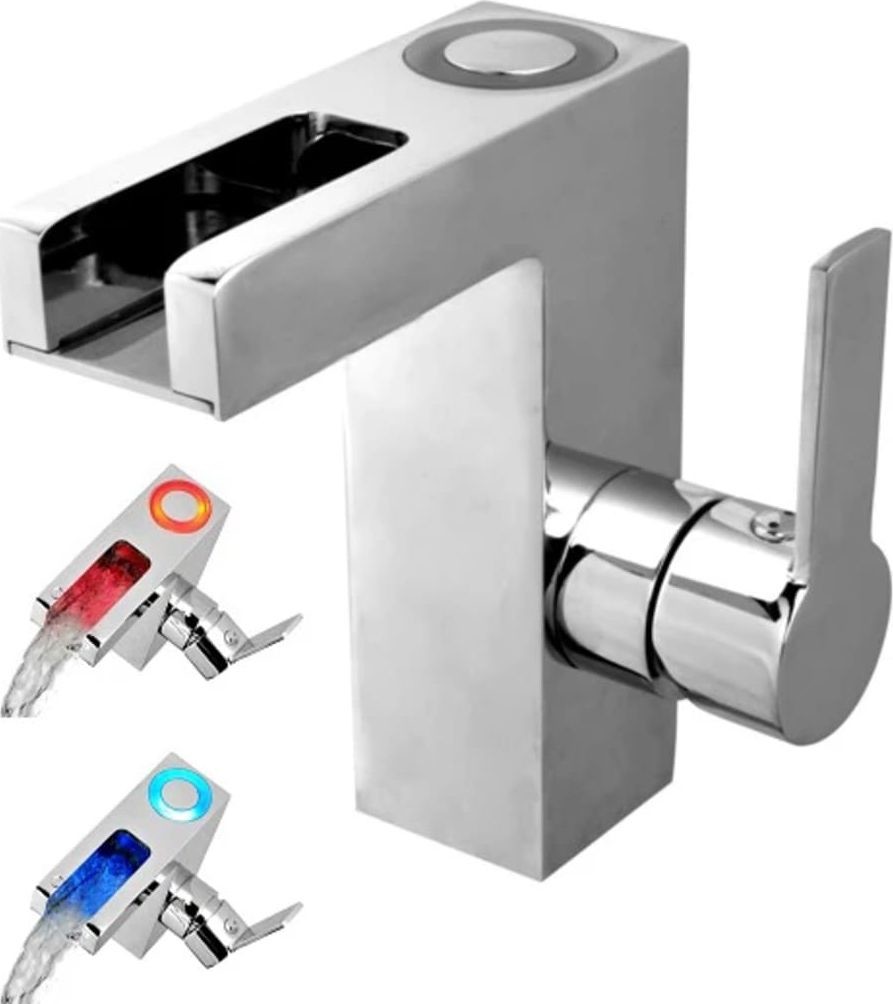 SCHTTE Bateria umywalkowa  SCHTTE Umywalkowa bateria mieszająca LED z wylewką kaskadową ORINOCO 4008431201153