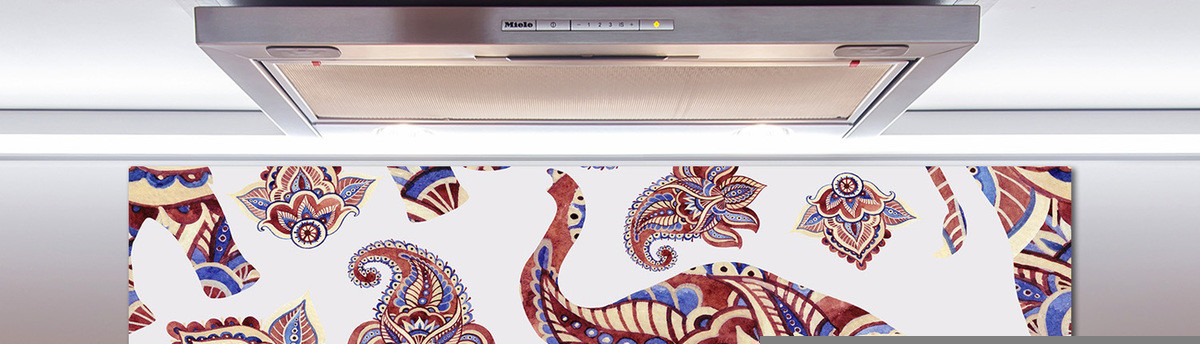 Panel do kuchni Słonie ornamenty