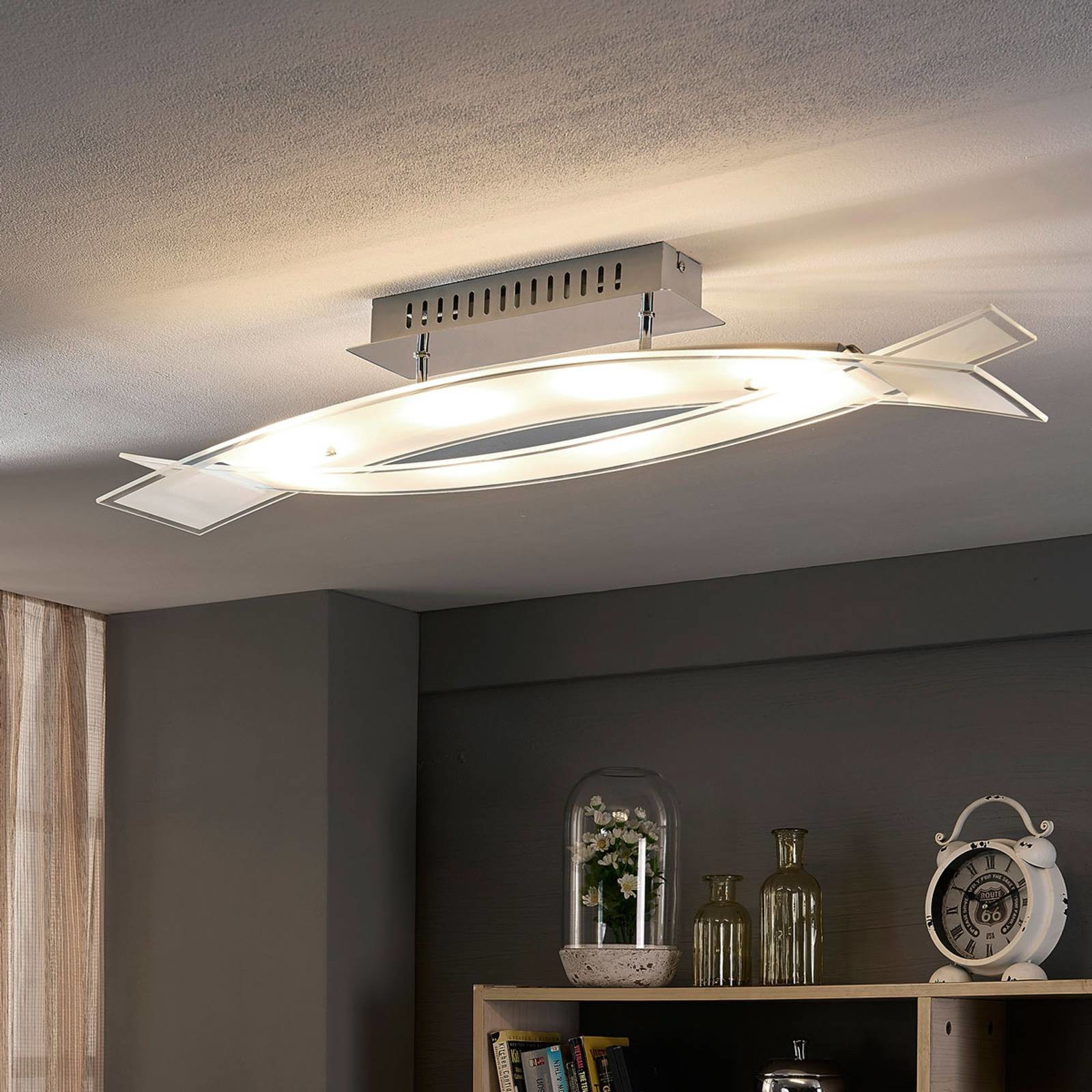 Lindby Lampa sufitowa LED Fiete ze szkła