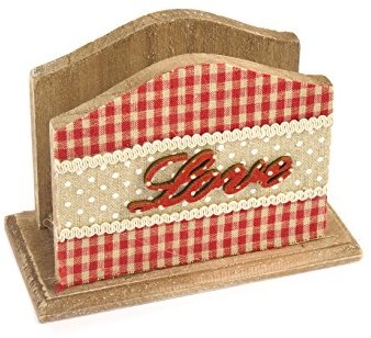 H+H Serce Czerwony H & H serce Czerwony Serwetnik wykonana z drewna, drewna, czerwony, 12 x 9 x 16 cm 8003512597954