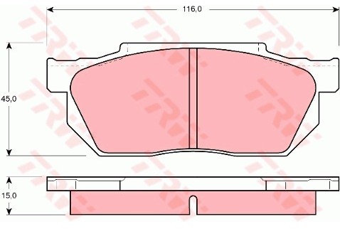 TRW Zestaw klocków hamulcowych, hamulce tarczowe GDB358