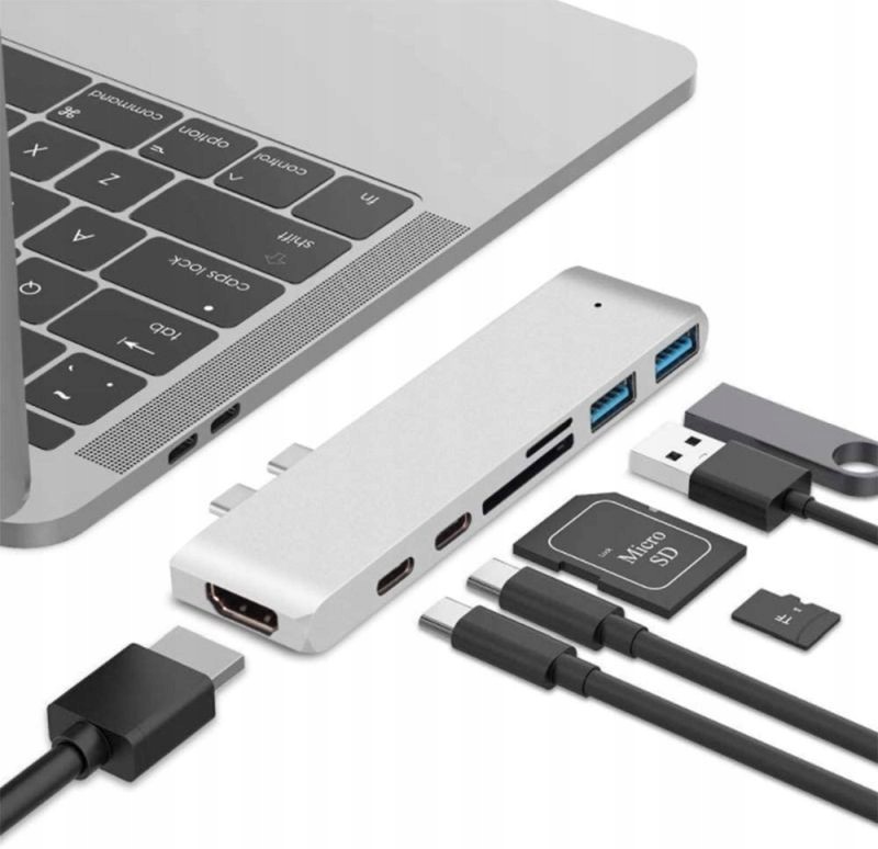 Adapter 7w1 Hub Usb-c Hdmi Pd Sd Macbook Air Pro