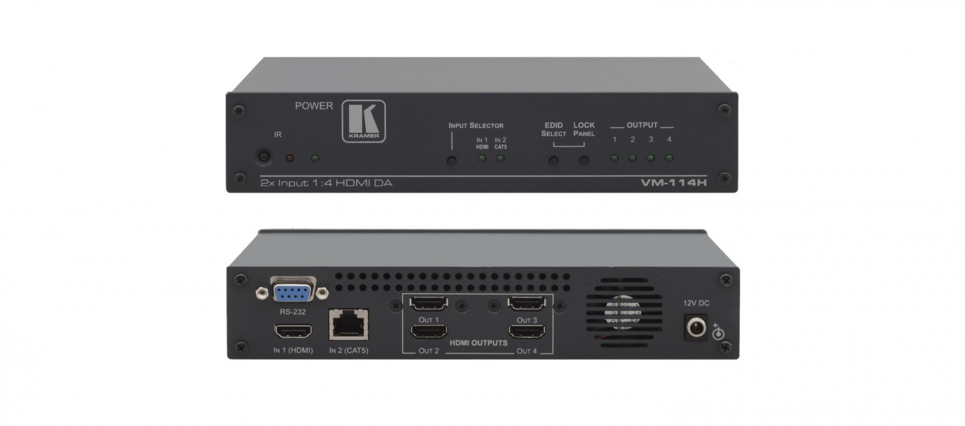 Kramer VM-114H 2x1:4 HDMI/Twisted Pair przełącznik & wzmacniacz dystrybucyjny HDMI