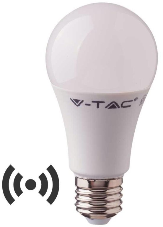 V-TAC Żarówka LED 9W E27 A60 Czujnik Mikrofalowy VT-2219 3000K 806lm