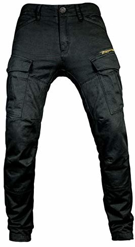 John Doe John Doe Stroker Cargo XTM spodnie motocyklowe | XTM | wkładki z ochraniaczami | oddychające | spodnie motocyklowe | spodnie cargo | spodnie z kieszeniami bocznymi JDC5001-36/32-XTM, czarne, 36W / 32l JDC5001-36/32 -XTM