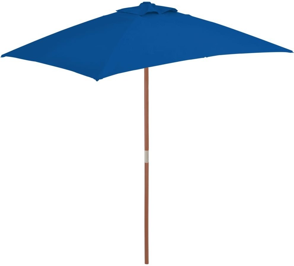 vidaXL Parasol ogrodowy na drewnianym słupku, niebieski, 150x200 cm 313885