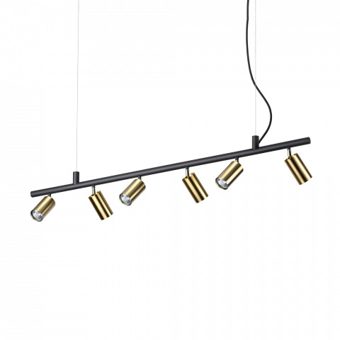Ideal Lux Lampa wisząca Dynamite 244648 nowoczesna lampa w kolorze czerni i złota 244648