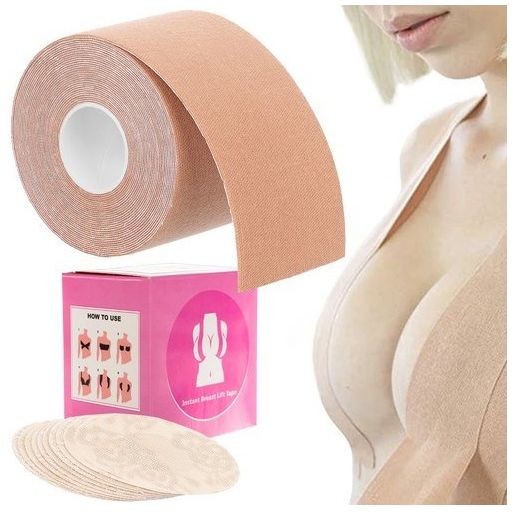 Tape Samoprzylepna taśma do modelowania biustu - podtrzymanie i uniesienie piersi - dyskretny i wygodny zamiennik stanika (Breast