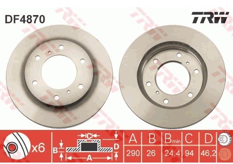 TRW Tarcza hamulcowa DF4870