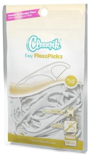 Cleanpik CLEANPIK Easy FlossPick wykałaczka - nitka dentystyczna (niciowykałaczka)  50szt.