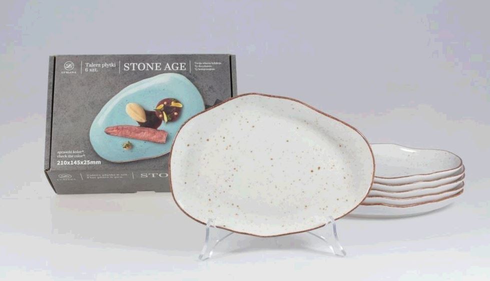 Zestaw talerzy płytkich 21 cm 6 szt STONE AGE Beżowy