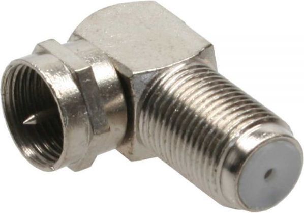 InLine Adapter AV Złącze F kątowe 90° męskie żeńskie metalizowane 69807