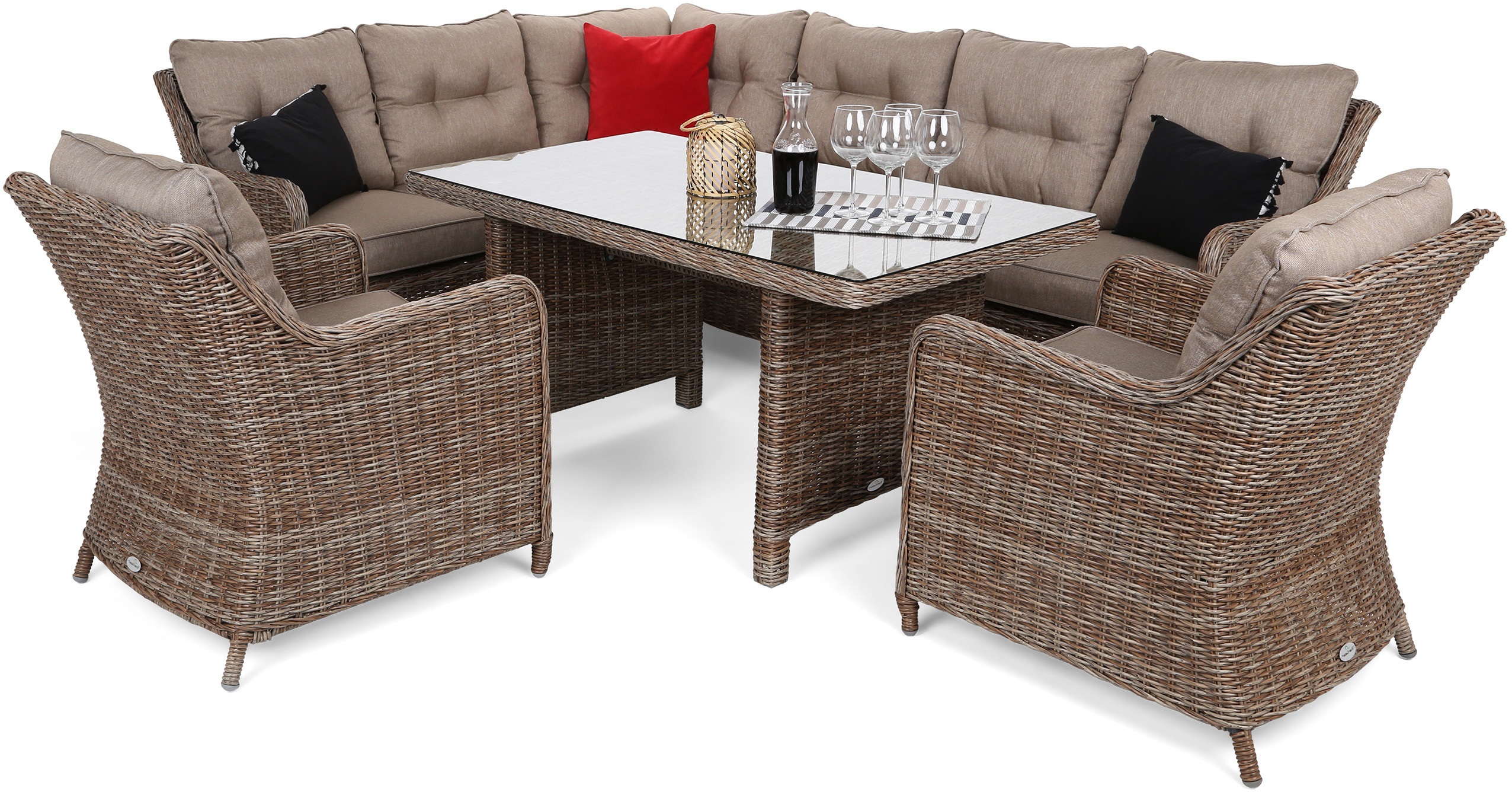 HOME & GARDEN Narożny zestaw mebli ogrodowych lewy California Ginger / Brown Melange 215794