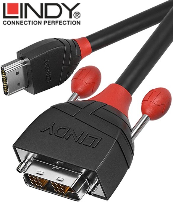 Lindy Black Line 36271 - Kabel HDMI - DVI-D Single Link 1m 36271