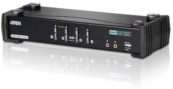 Aten Przełącznik KVM CS1784A-AT-G 4-portowy USB DVI Dual Link/Audio CS1784A-AT-G