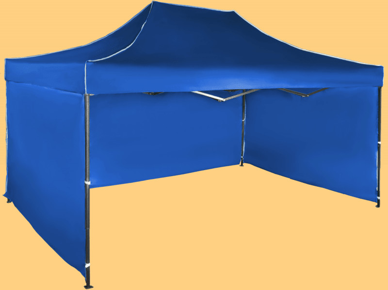 Opinie o Namiot ekspresowy 3x4,5m  stalowy, Niebieski, 3 ściany boczne