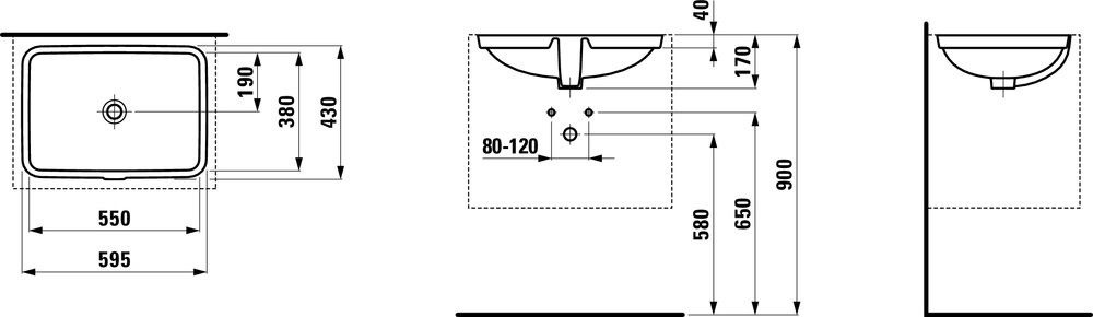 Laufen Pro S Umywalka podblatowa 59,5x43 cm biała H8119630001091
