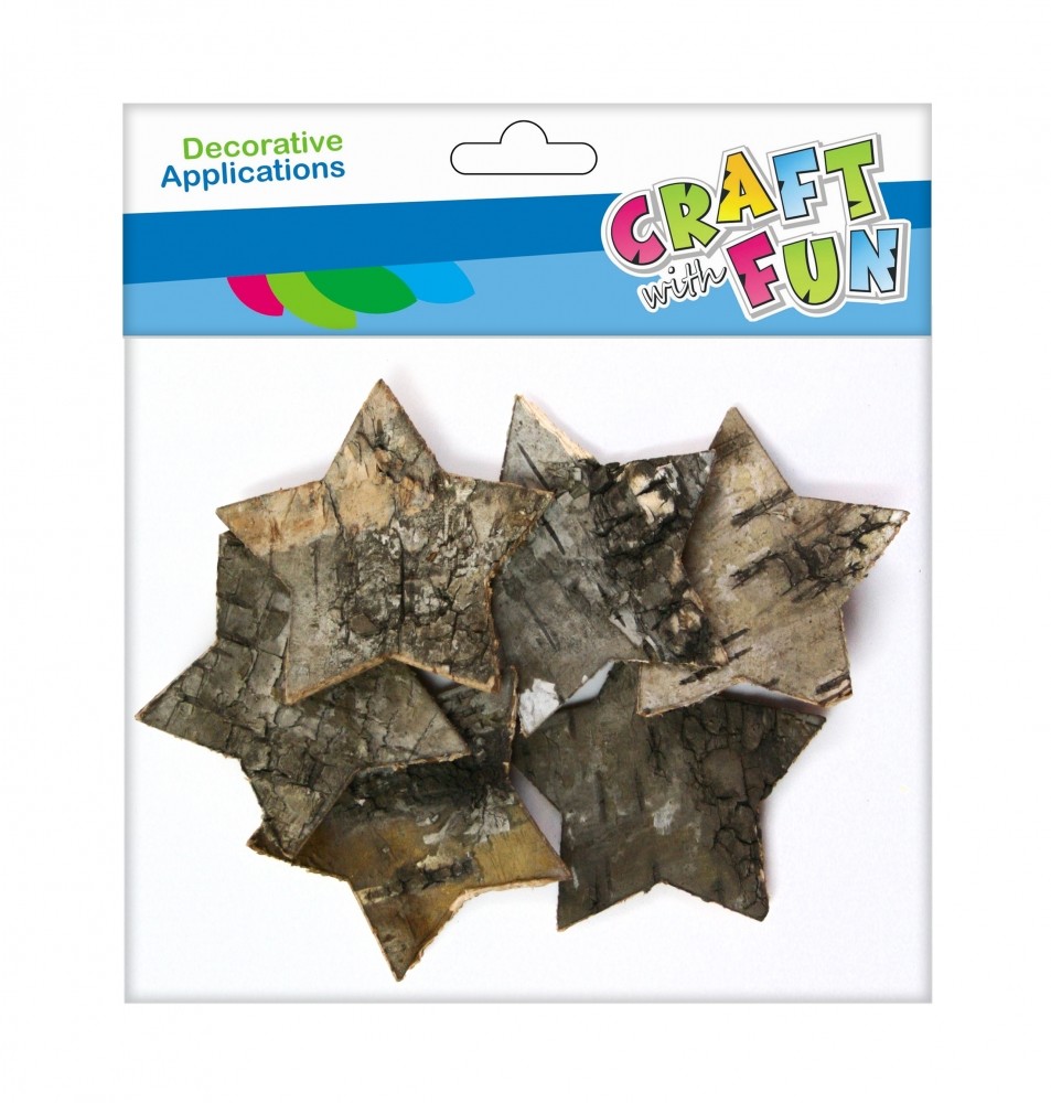 Craft with Fun Ozdoba dekoracyjna Drewnokszt Kora Gwiazd 6cm6szt 12